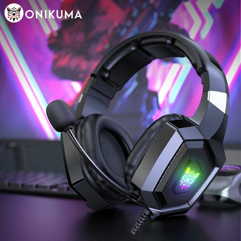 ONIKUMA K8 Gaming Headphones with Mic & RGB Light